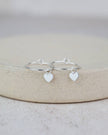 Sterling Silver Charm Hoop Earrings