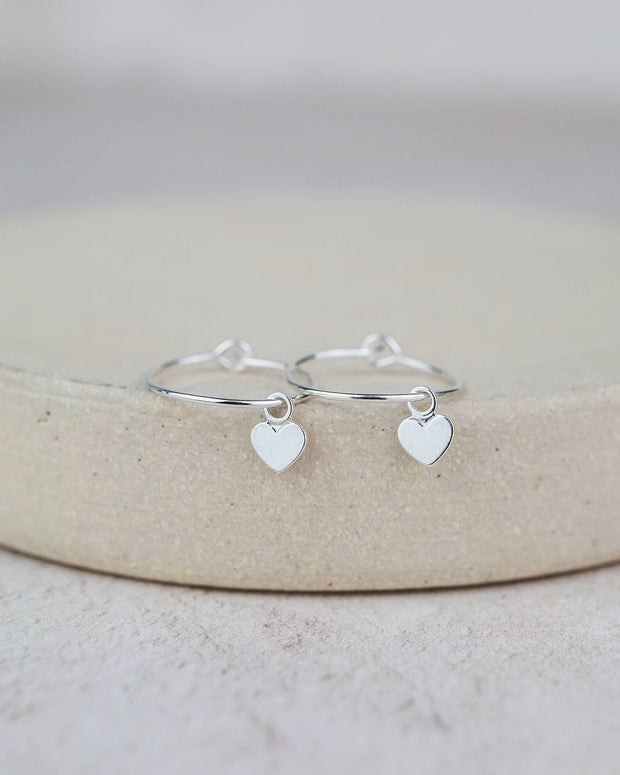 Sterling Silver Charm Hoop Earrings