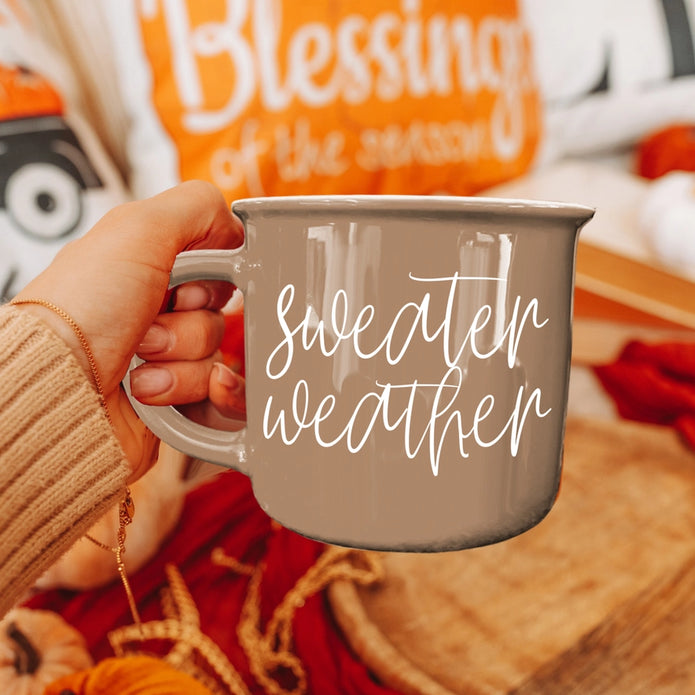 Beige Ceramic Sweater Weather Autumn Coffee Mug