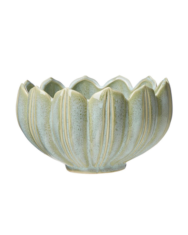 Green Tulip Ceramic Planter Bowl