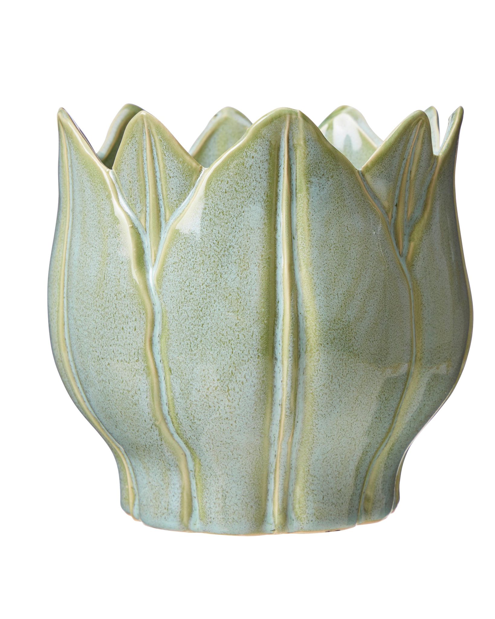 Green Ceramic Leslie Tulip Pot