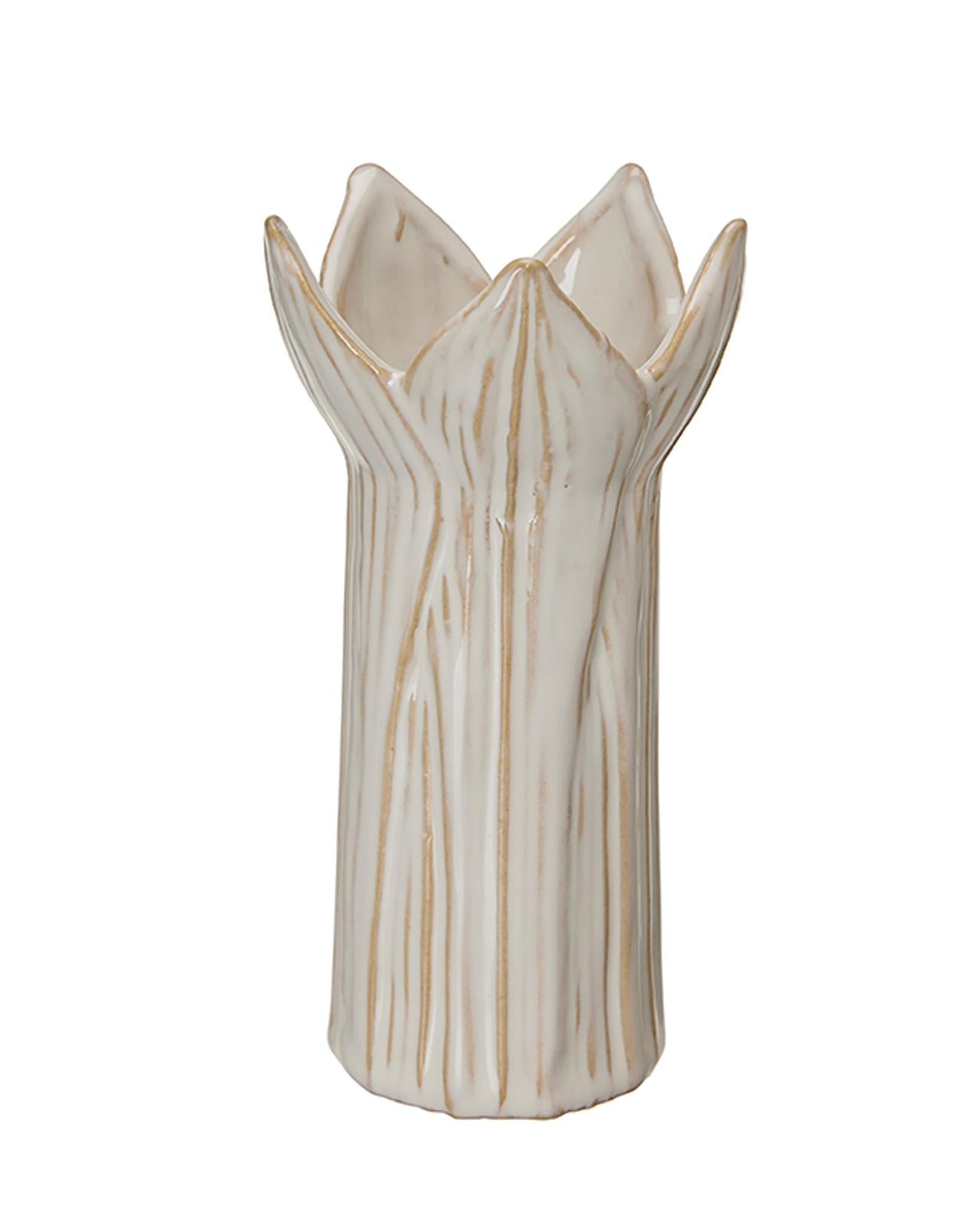 White Tulip Slim Ceramic Vases - Set of Two