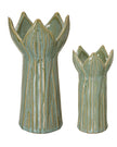 Green Tulip Slim Ceramic Vases - Set of Two