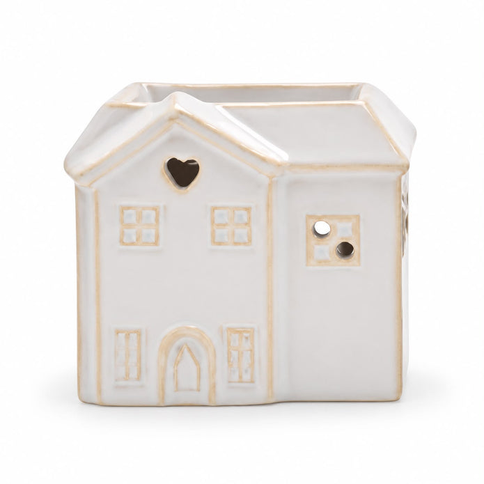 Small White Ceramic House Wax Melt Burner — product image 4