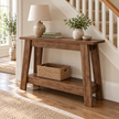 Rustic Natural Medium Wood Effect Console Table