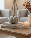 Neutral Fabric Herringbone Pumpkin