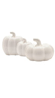 White Ceramic Ribbed Pumpkin