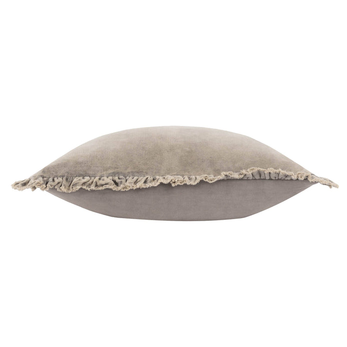 Taupe Washed Cotton Velvet Cushion Cover