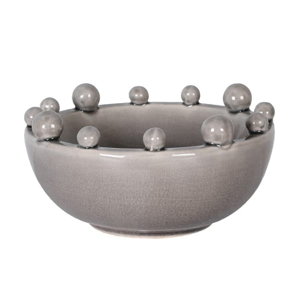 Small grey bobble bowl from Coach House, a stylish home decor piece with textured bobble design on a smooth surface.