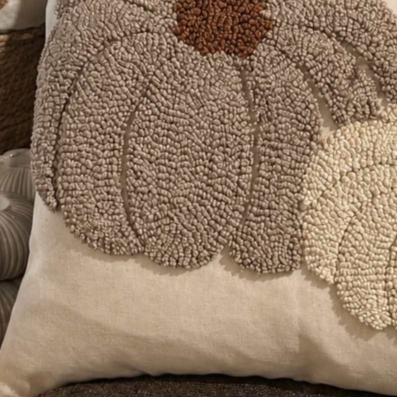 Neutral Beige Double Pumpkin Cushion Cover
