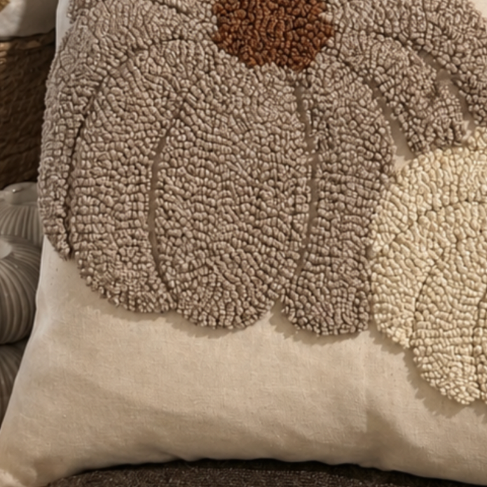 Neutral Beige Double Pumpkin Cushion Cover