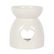 White Heart Cut Out Oil Burner and Wax Warmer