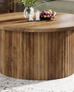 Rustic Natural Round Wood Coffee Table - PRE ORDER UP TO 14 DAYS DELIVERY