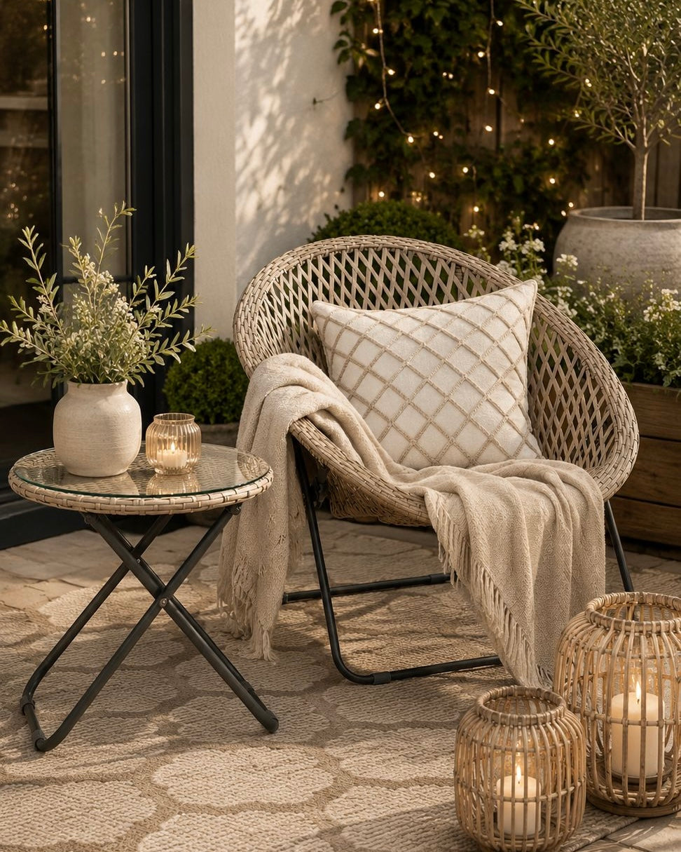 Rattan Snug Garden Furniture Single Chair - Natural