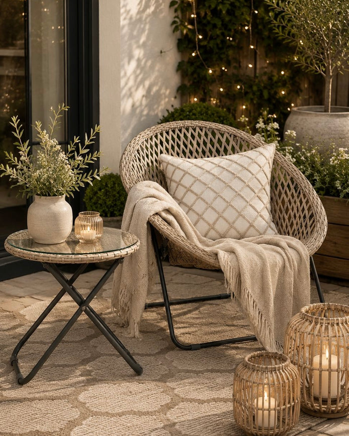 Rattan Snug Garden Furniture Single Chair - Natural
