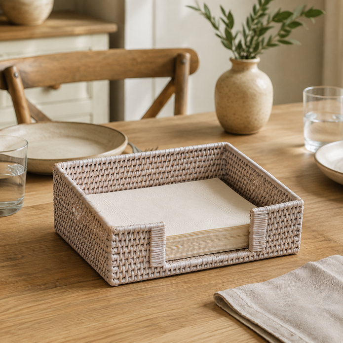 Rattan Square Napkin Holder