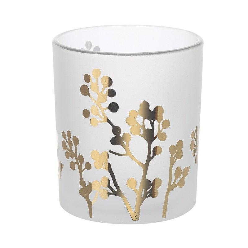White and Gold Glass Tealight Holder