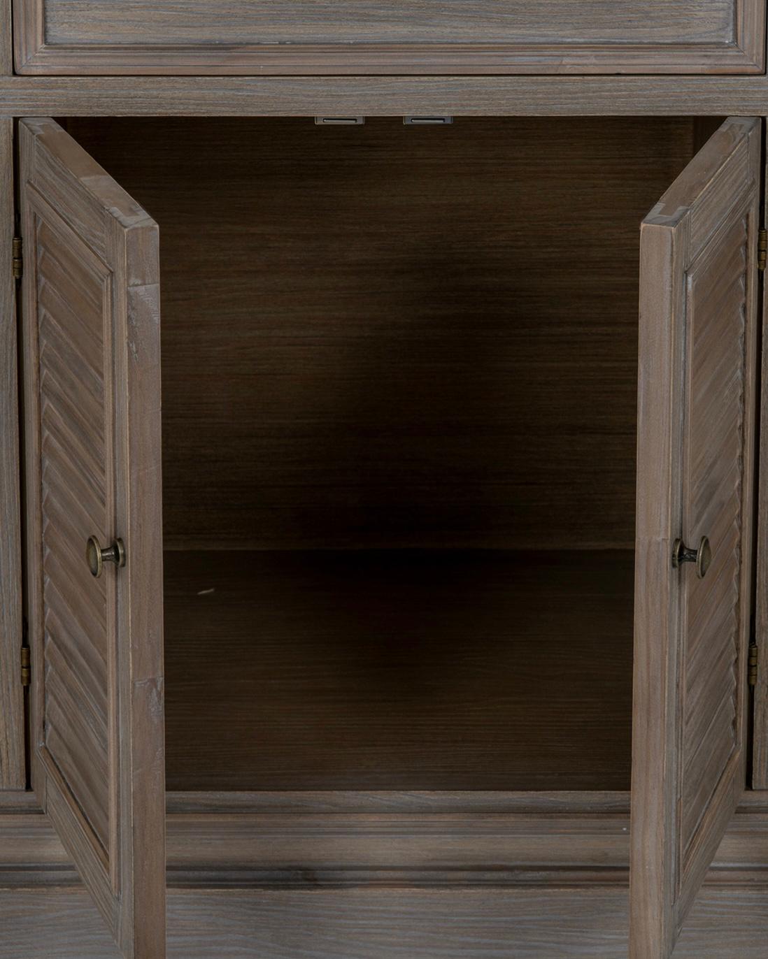 Hill Interiors Delphine Collection 6-door, 3-drawer large dresser base with wood finish and modern design, furniture and mirror style.