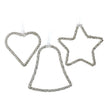 Hanging Beaded Silver Ornament