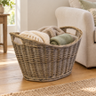 Burley Oval Log Basket with Hessian Liner