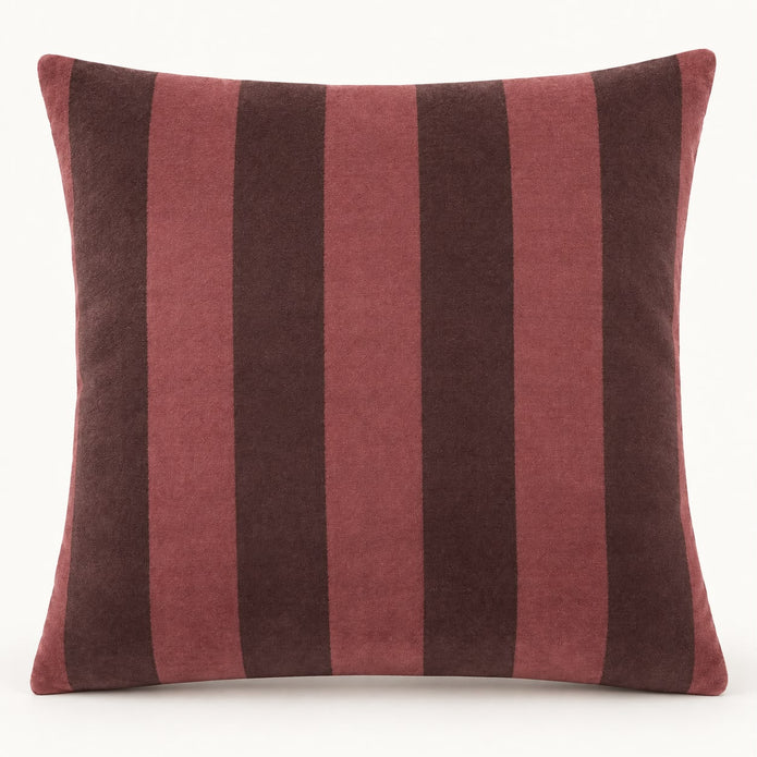 Burgundy Stripe Jacquard Velvet Cushion Cover