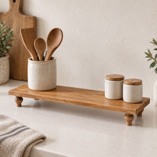Footed Wood Coffee Station Board