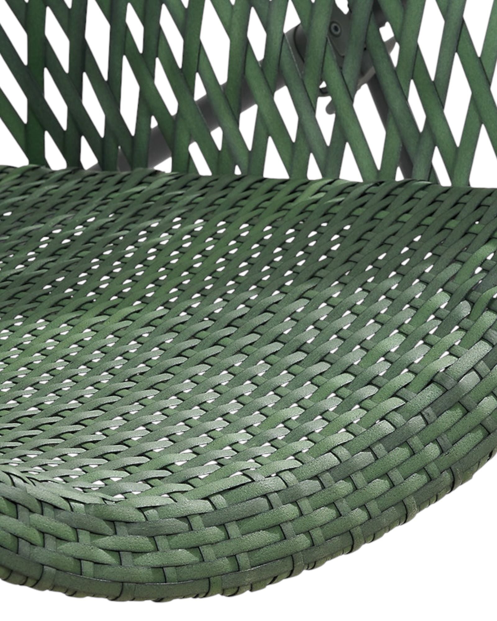 Green rattan garden furniture set with a chair and table by Pacific Lifestyle Ltd, perfect for outdoor relaxation.