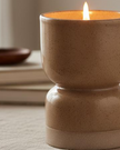 Beige Ceramic Hourglass Shape Candle
