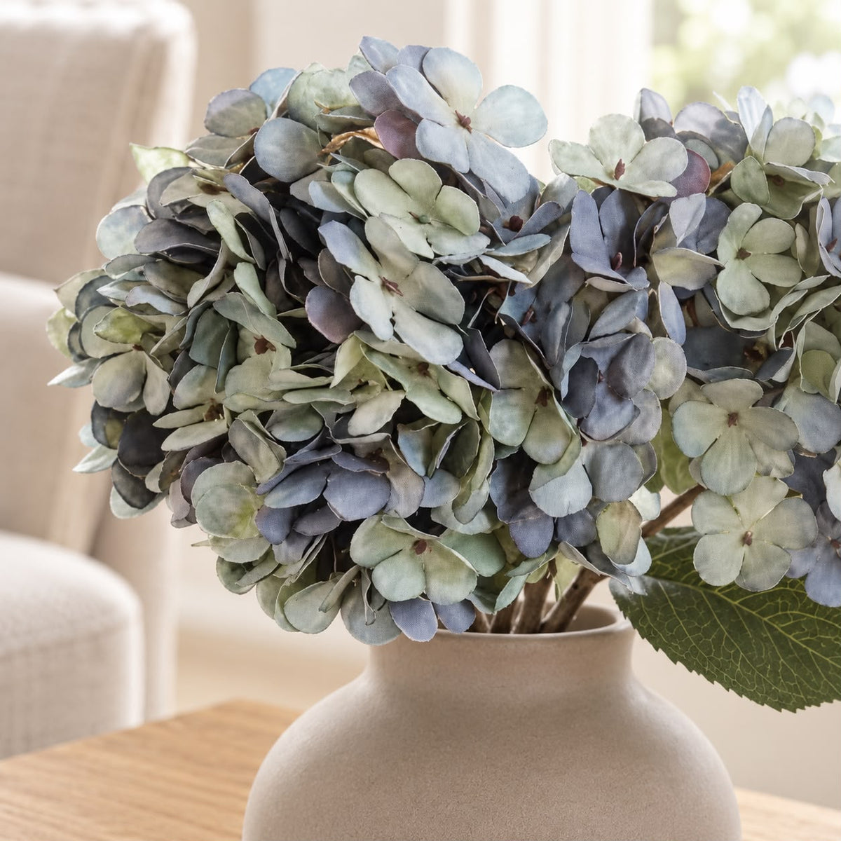 Artificial Short Dusky Blue Hydrangea Stem — product image 3