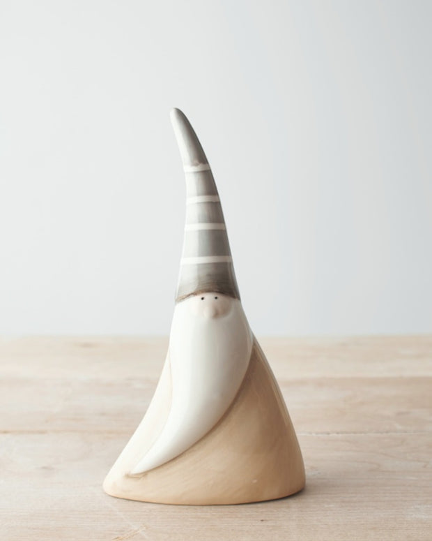 Ceramic Beige And White Santa Gonk
