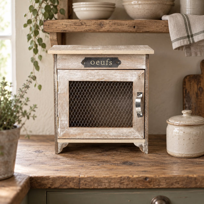Wooden Egg Cupboard With Mesh Door – product view 2