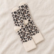 Cream Fluffy Leopard Print Socks