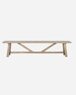 Large wooden dining bench from Hill Interiors' Haldon Collection, ideal for farmhouse or modern dining room settings.