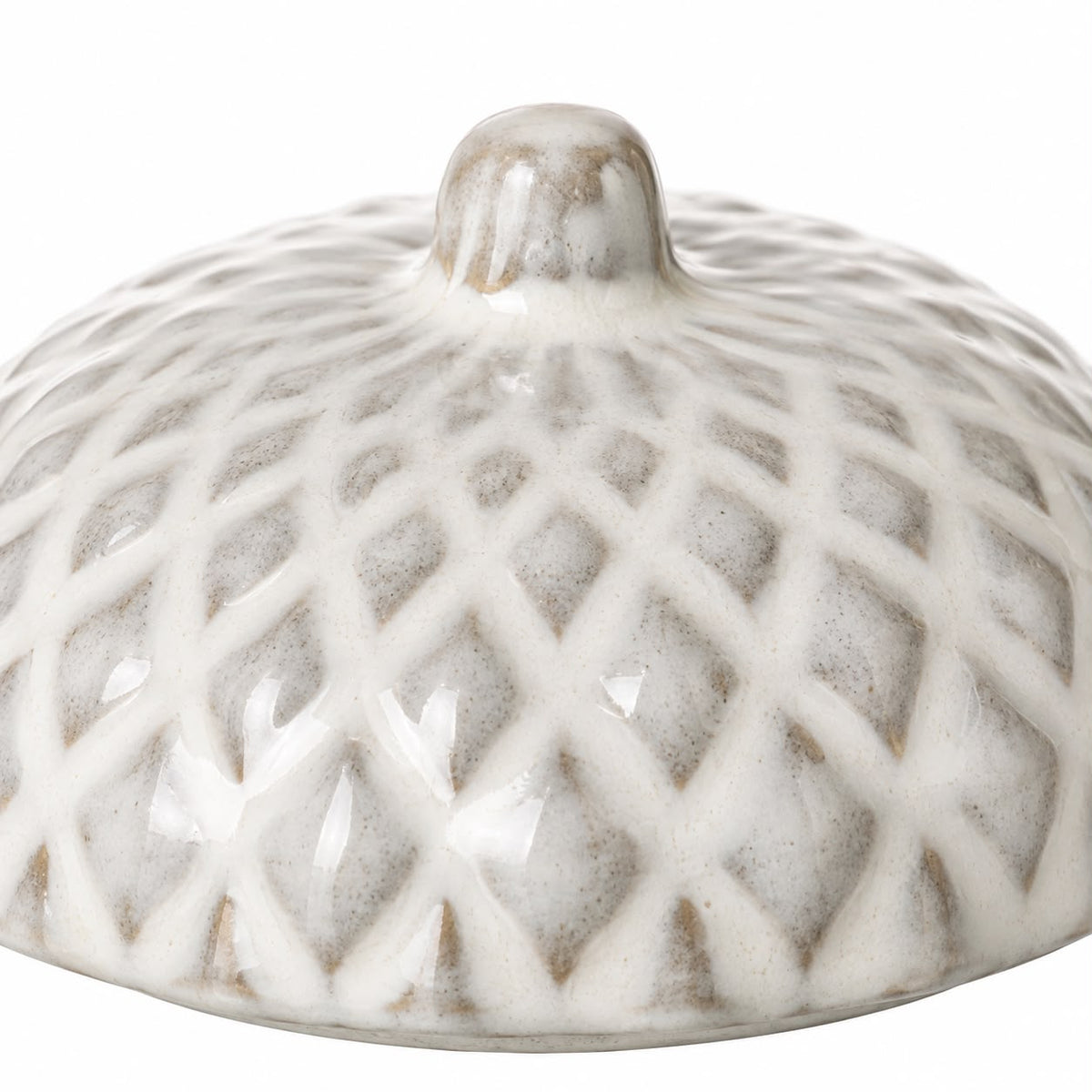 White Porcelain Acorn Candle Pot