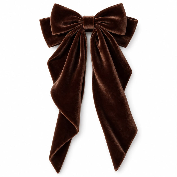 Chocolate Brown Velvet Bow