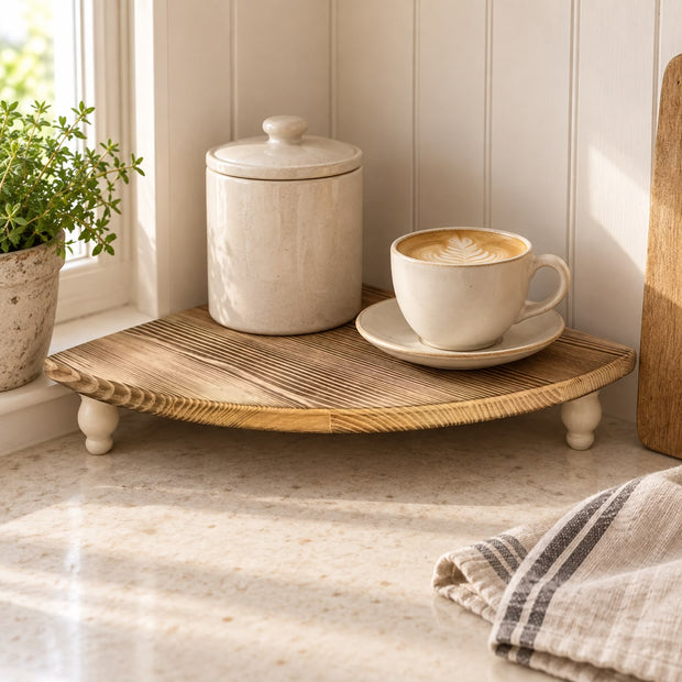 Natural Wooden Rustic Display Corner Bench