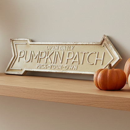 Large Pumpkin Patch Arrow Sign