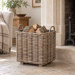 Burley Rattan Lined Square Planter Basket by Pacific Lifestyle Ltd, natural woven rattan home decor with a square shape and lining inside.