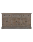 Large Delphine Collection dresser base with six doors and three drawers, made by Hill Interiors, showcasing a stylish furniture piece.