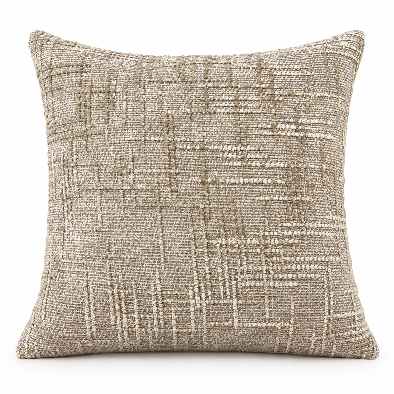 Beige Chenille Textured Cushion Cover