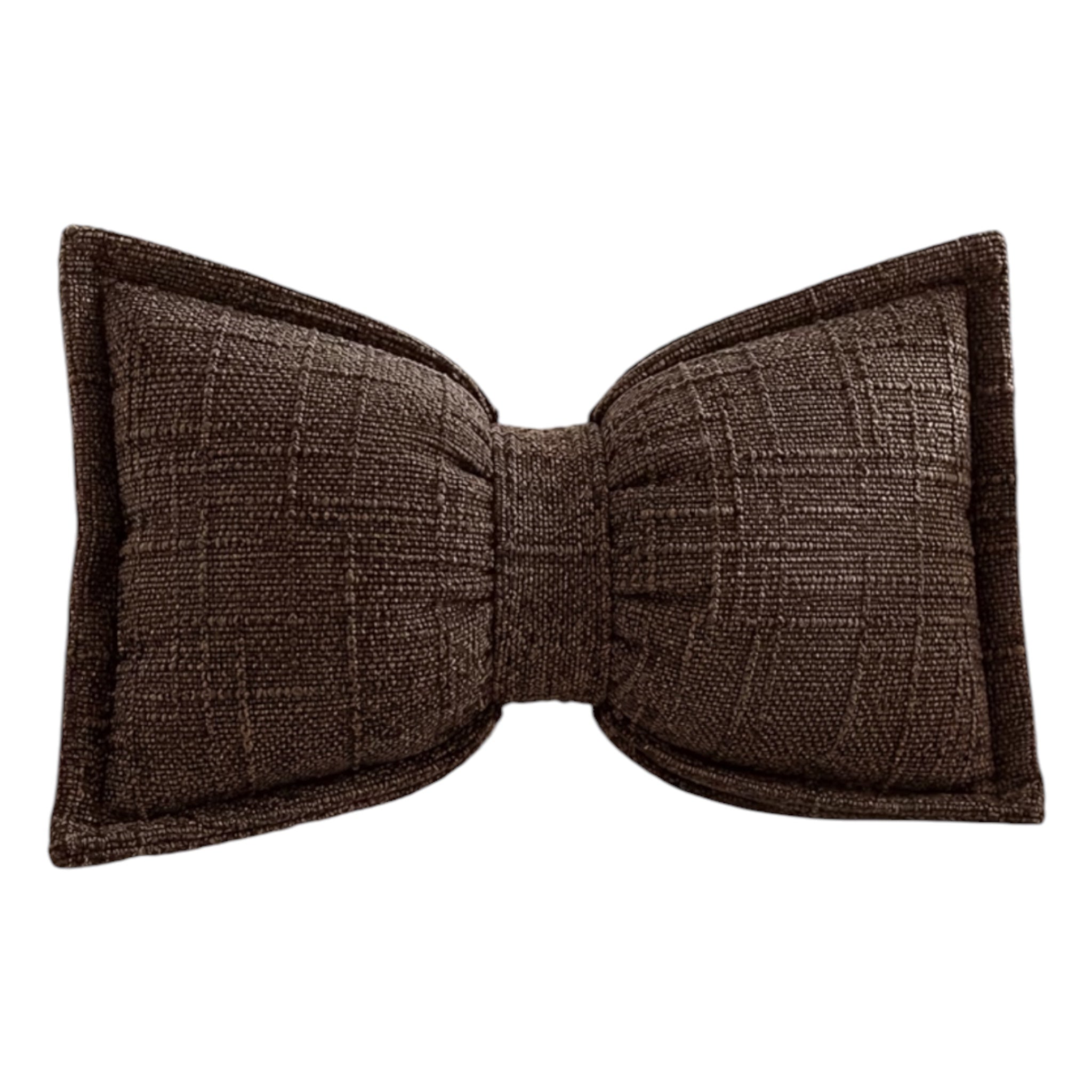 Chocolate Brown Velveteen Bow Cushion