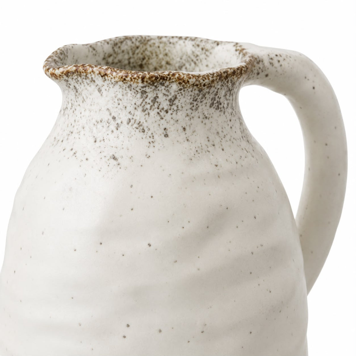 Natural Cream Speckled Ceramic Jug Vase