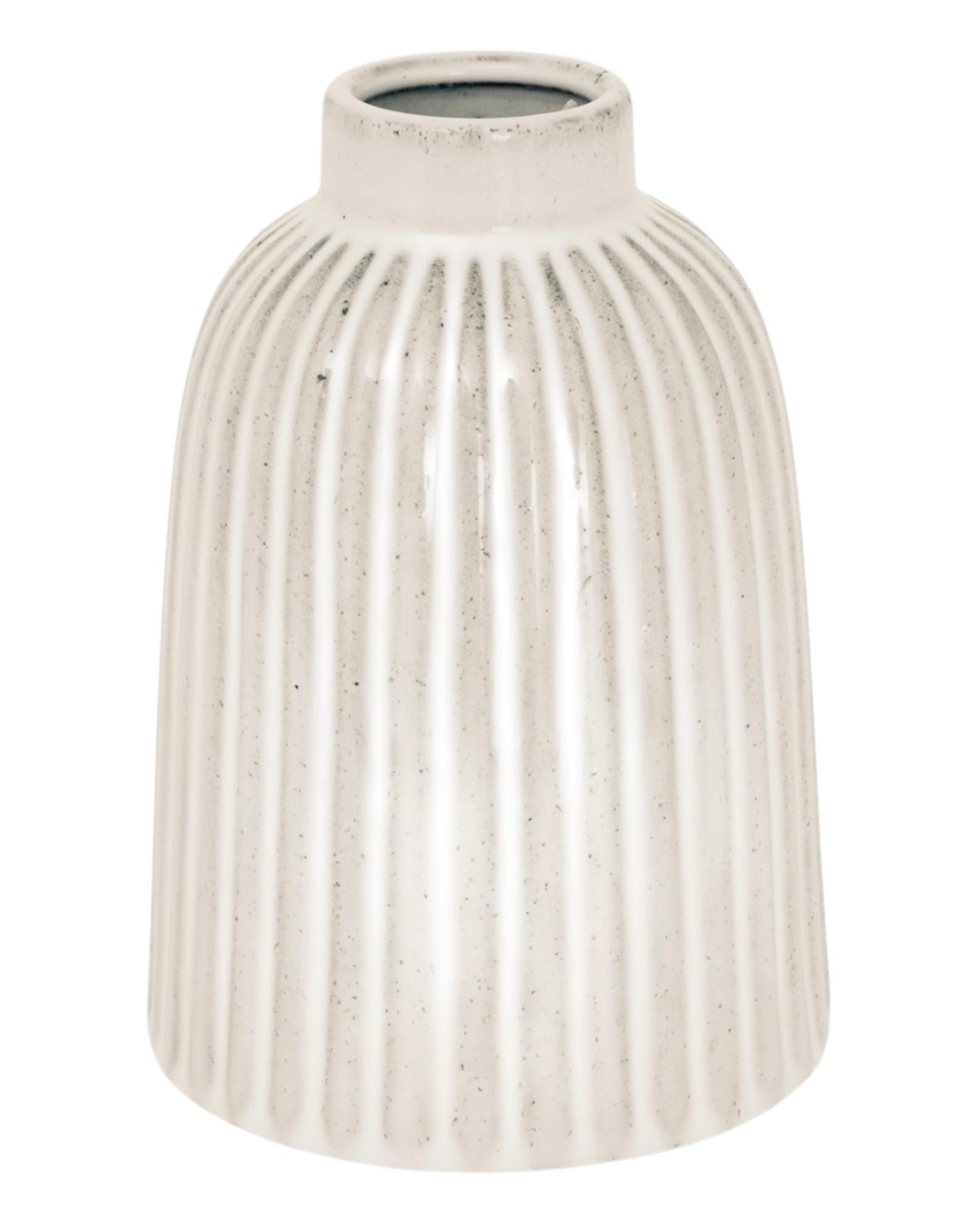 Monte Medium Ribbed Vase by Hill Interiors, showcasing a textured ceramic vase with a ribbed design in a medium size.