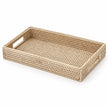 Small Wickham Rattan Rectangular Tray by Pagan, ideal for home decor, featuring woven rattan with natural earthy tones.