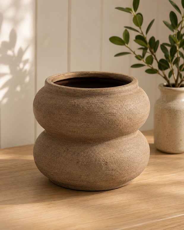Brown Textured Sculptured Vase