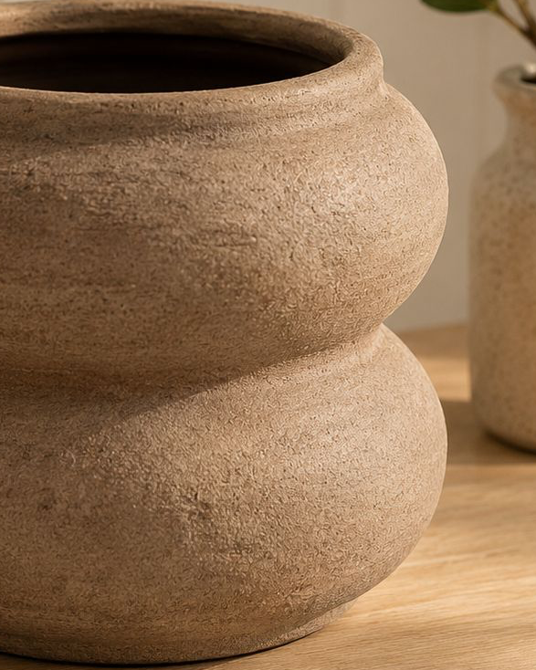 Brown Textured Sculptured Vase