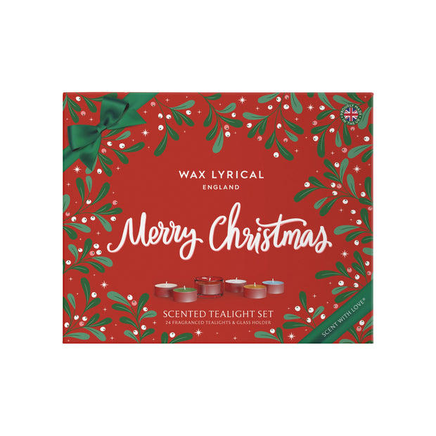 Festive Tealight and Holder Gift Set