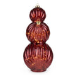 Burgundy light-up LED stacking glass baubles for Christmas decor, illuminated with colorful interior lights, by Candlelight Products Ltd.