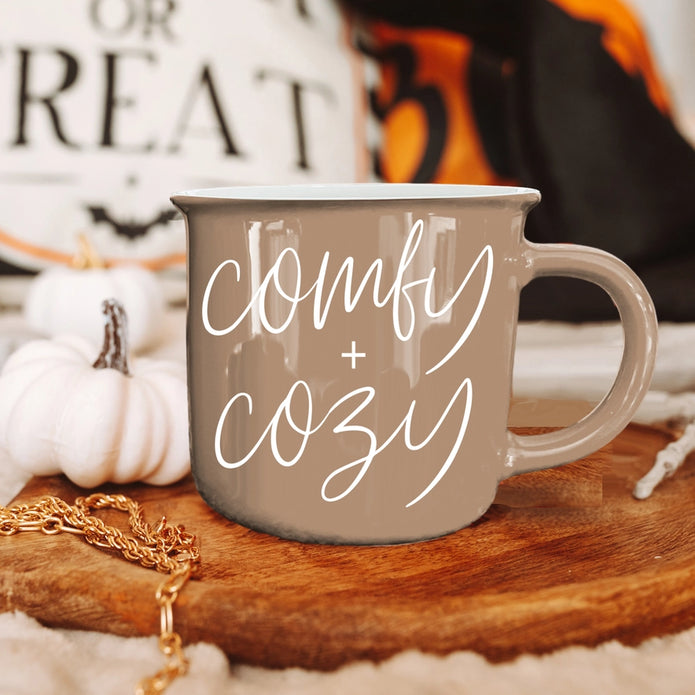 Beige Ceramic Comfy Cozy Autumn Coffee Mug