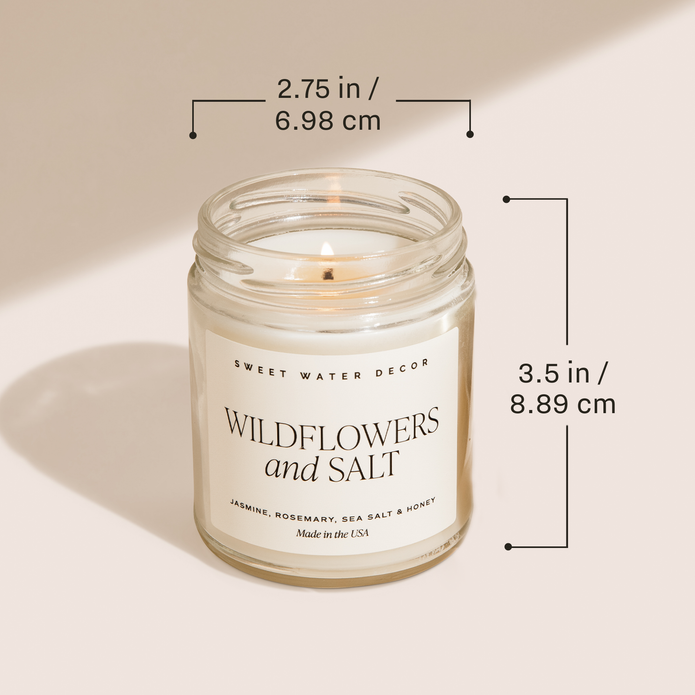 Wildflowers and Salt 9 oz Soy Candle - Summer Home Decor